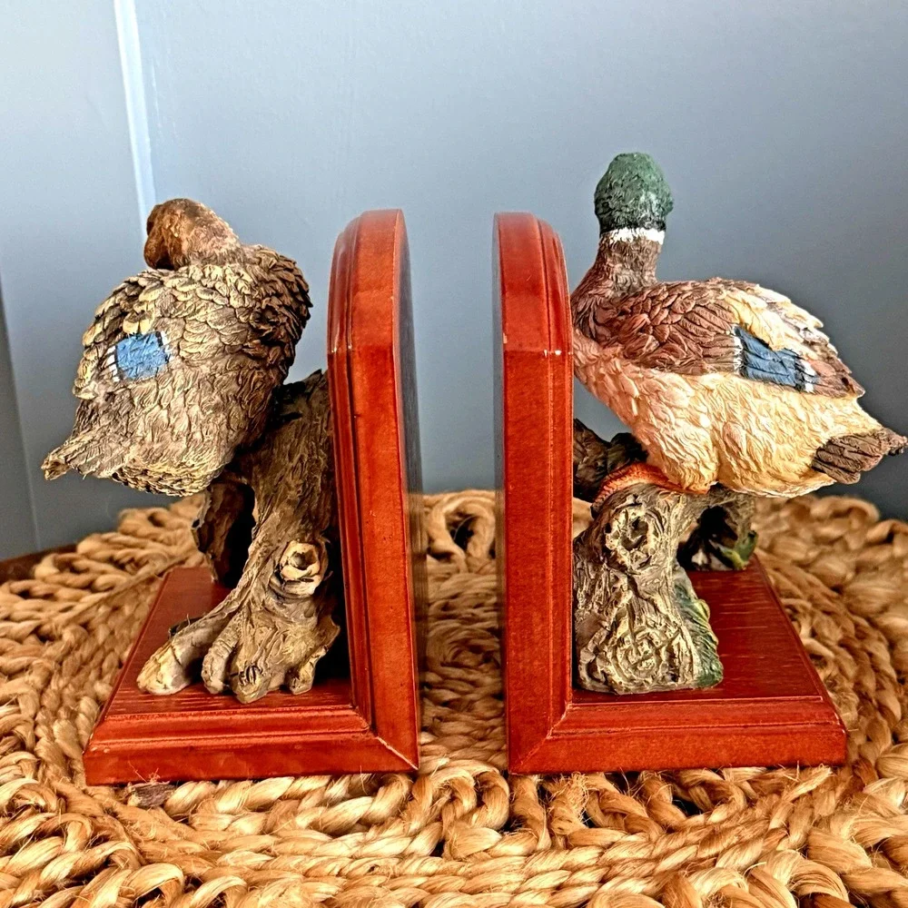 Vintage Duck Bookends‎ – Hunting Lodge • English Manor • Cottagecore Décor